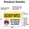 Signmission No Photos Or Video Allowed OSHA Security Notice Sign, Vinyl Decal, 10in W x 7in L, 2PK OS-2PACK-SN-D-710-L-11617 - alternate 6